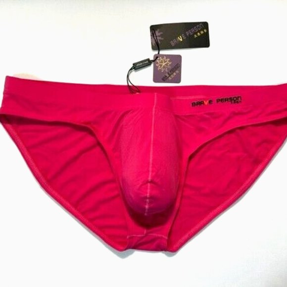 Brave Person  Swim Bikini Brief - Rose Pink -  Contoured Pouch - Picture 10 of 13
